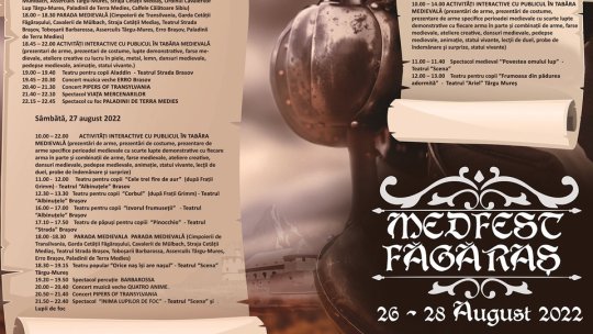 Acrobații cu foc la prima ediție a Festivalului Medieval MedFest Făgăraș