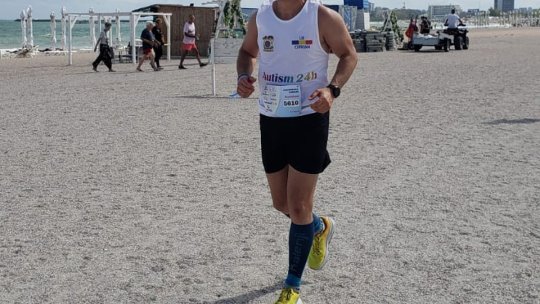 Un jandarm brașovean a alergat la Mamaia pentru copiii cu nevoi speciale