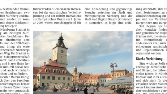 Brașovul, înfrățit cu orașul german Nürnberg