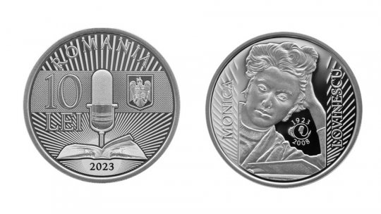 Monedă din argint cu tema 100 de ani de la naşterea Monicăi Lovinescu