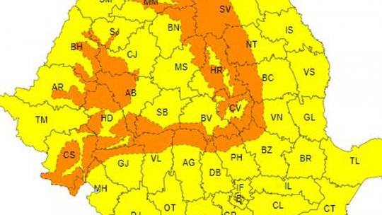Alertă meteo de vânt puternic și ninsori viscolite