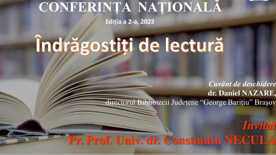 Conferința Națională "Îndrăgostiți de lectură", online, pe 16 februarie
