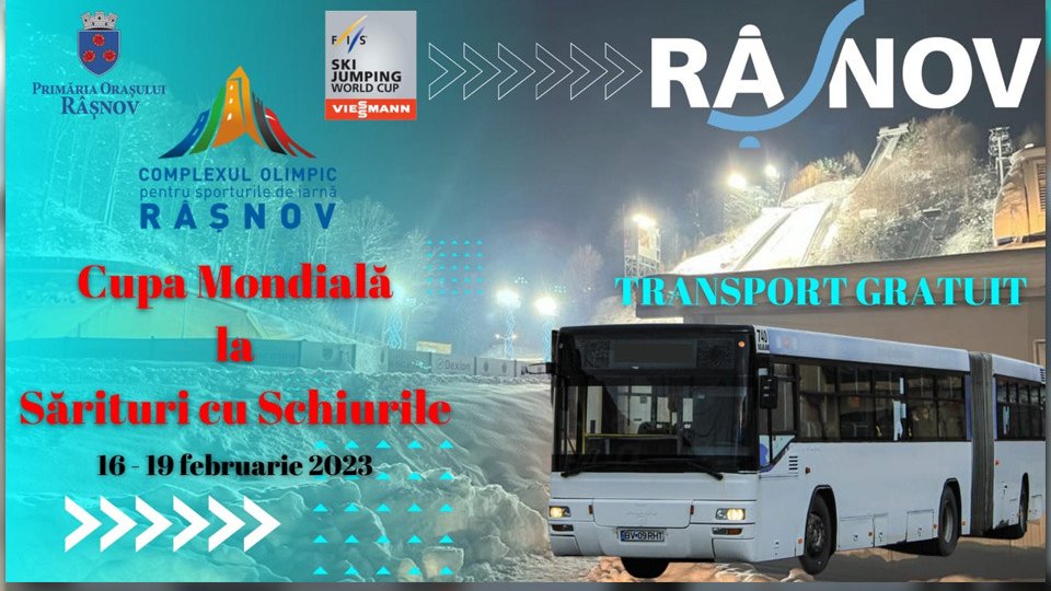 Linie de autobuz gratuită la Râșnov, pe perioada Cupei Mondiale de Sărituri cu Schiurile