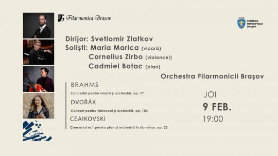 Concert de trei concerte, joi, la Filarmonică