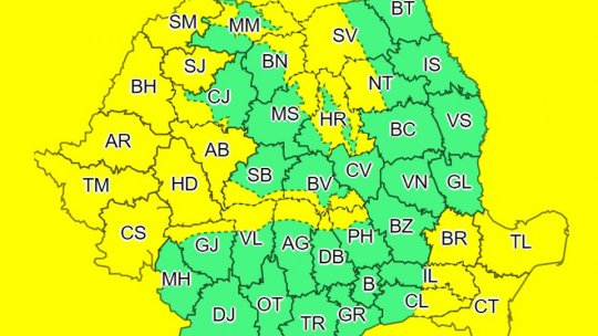 Cod galben de intensificări ale vântului în zona montană