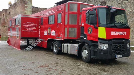 Caravana SMURD și Centrul mobil de instruire a populației, la Făgăraș, pe 1 aprilie