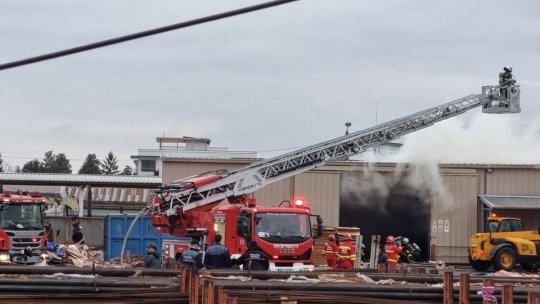 Incendiu la un centru de colectare carton de pe Calea Feldioarei
