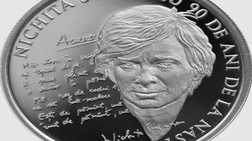 O nouă monedă din argint, de această dată dedicată lui Nichita Stănescu