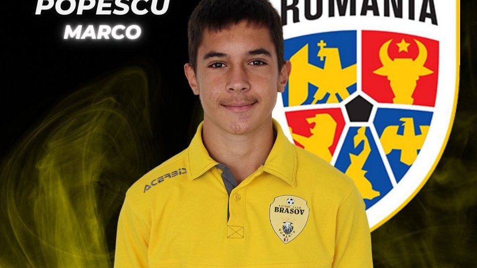 Cu atacantul brașovean Marco Popescu în lot, selecționata U15 a României participă la "Torneo delle Nazioni"