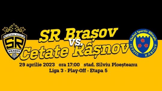 Duel brașovean, în weekend, pe Tineretului. SR Brașov întâlnește Olimpic Cetate Râșnov