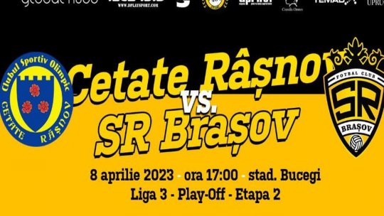 Sâmbătă, derbi local între Olimpic Cetate Râșnov și SR Brașov