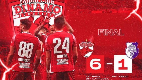 Dinamo - FC Argeș 6-1, în prima manșă a barajului de menținere/promovare în SuperLigă