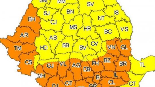 ANM: Cod galben și cod portocaliu de caniculă, în aproape toată țara