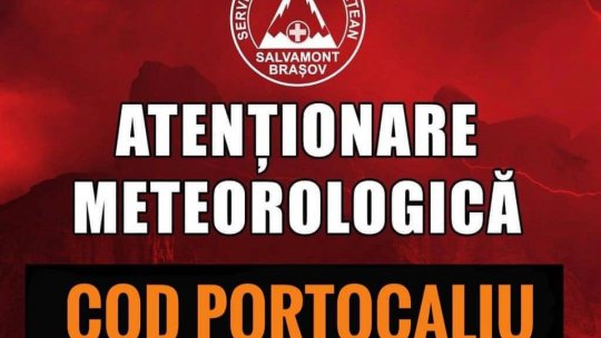 Cod Portocaliu, în zonele montane, se vor înregistra averse torențiale