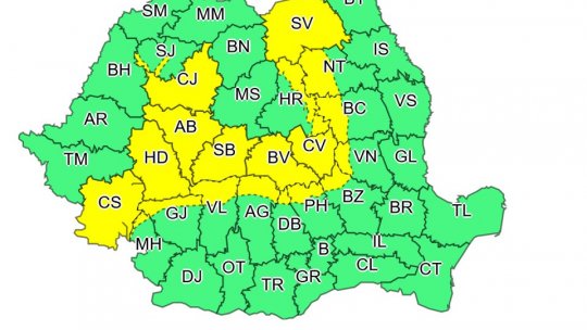 Brașovul, sub cod galben de ploi