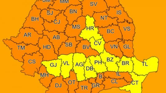Cod portocaliu de căldură, la Brașov, de luni