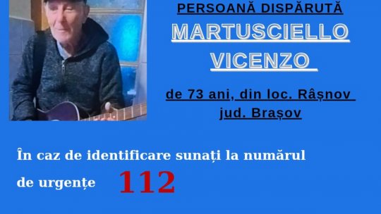 A dispărut! Un italian din Râșnov a plecat de acasă și nu s-a mai întors
