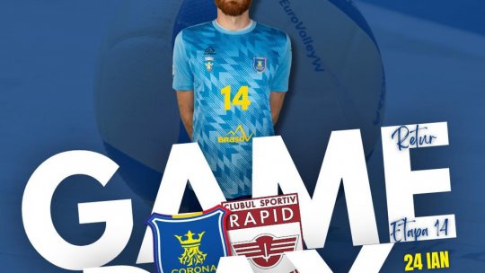 Volei masculin: Corona primește vizita Rapidului, diseară, la Brașov