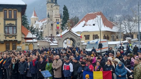 Unirea Principatelor Române a fost celebrată în Piața Unirii din Brașov