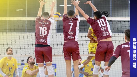Volei masculin: Corona Brașov a suferit primul eșec după 12 victorii consecutive