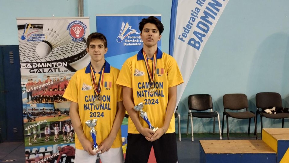 Badminton. Călin Grăjdieru și  Maxim Iacob, campioni naționali la badminton dublu băieți U17