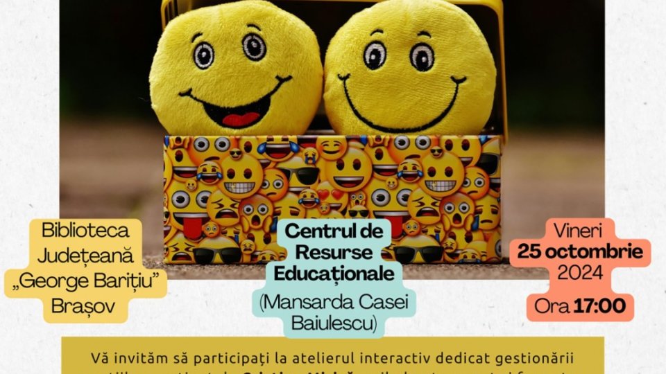 Incursiune în lumea emoțiilor - atelier interactiv la Biblioteca Județeană!