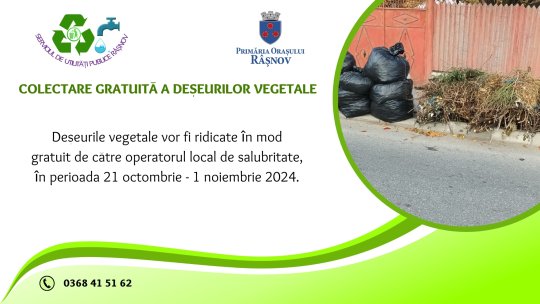 Campanie de ridicare a deșeurilor vegetale, la Râșnov