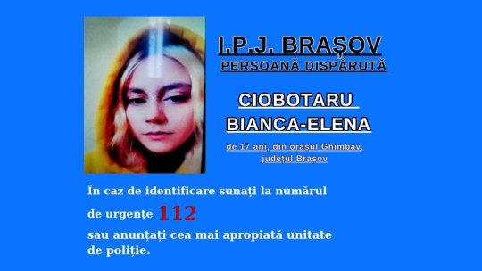 Minoră dată dispărută