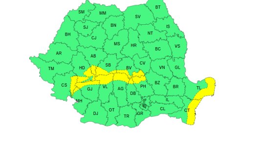 COD GALBEN de vânt și ninsori, până marți seara, în zona montană a județului Brașov