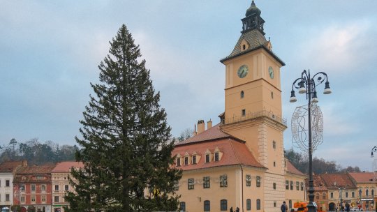Brașovul are cel mai înalt brad de Crăciun din România (FOTO)
