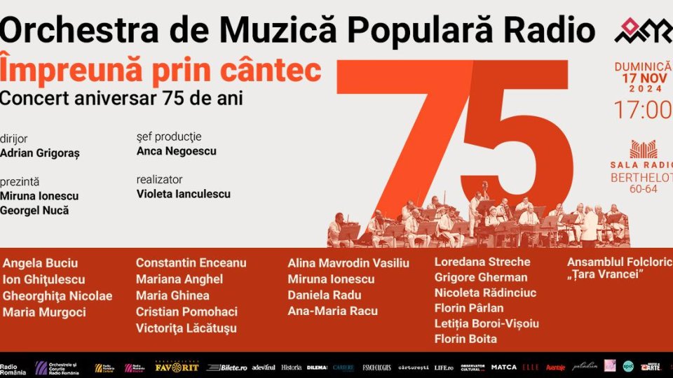Concertul aniversar al Orchestrei de Muzică Populară Radio - sold out