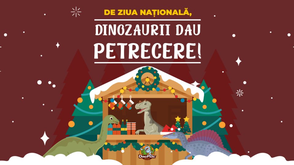 De Ziua Națională, dinozaurii dau petrecere cu mici gigantici, la Dino Parc Râșnov