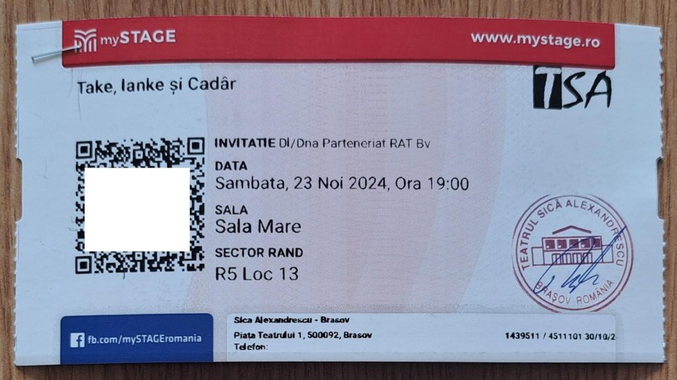 RATBV vă invită din nou la teatru