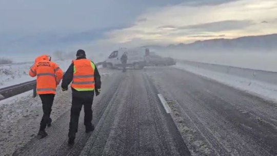 VIDEO Circulație îngreunată de viscol pe DN1, între Codlea și Ghimbav