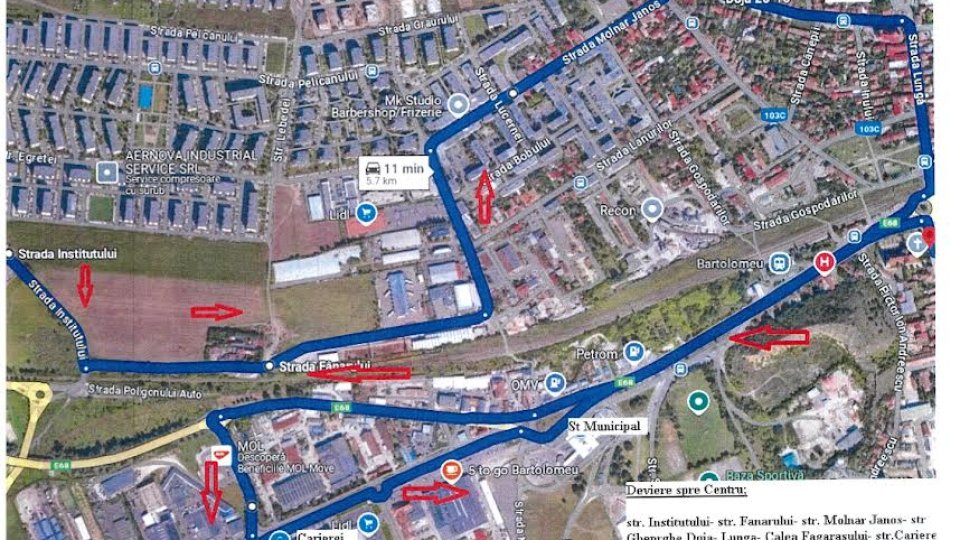 Restricții de circulație în zona Bartolomeu
