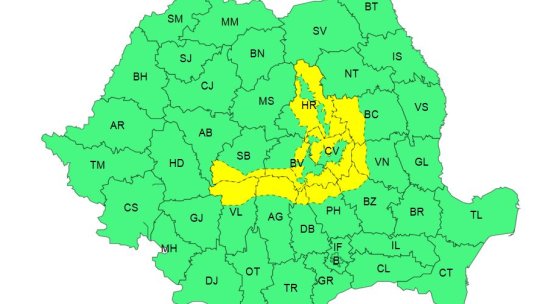 Zone din județul Brașov, sub cod galben de ninsori