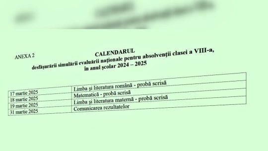 Simularea Evaluării Naționale 2025 începe pe 17 martie, cu proba la limba română