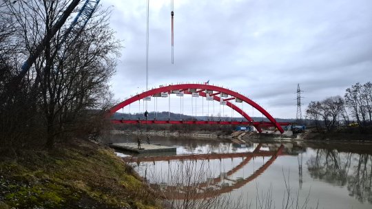 Stadiul lucrărilor la podul rutier din comuna Voila