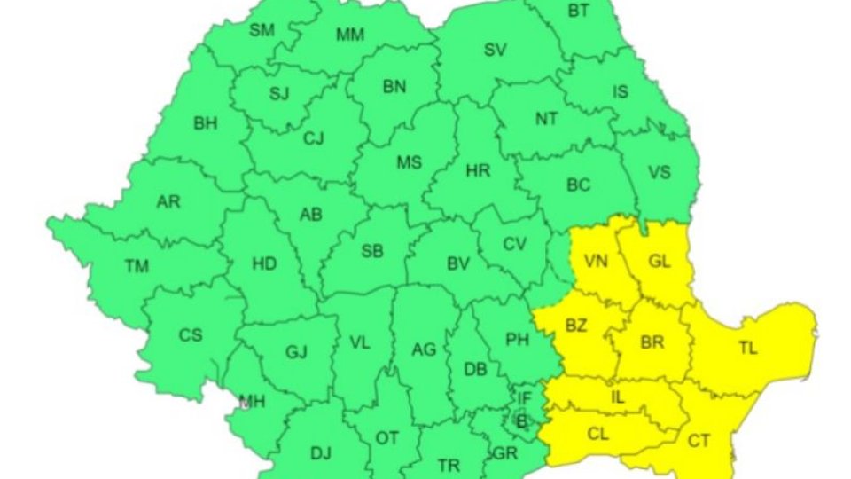 Infomare meteo de ninsori și vânt puternic