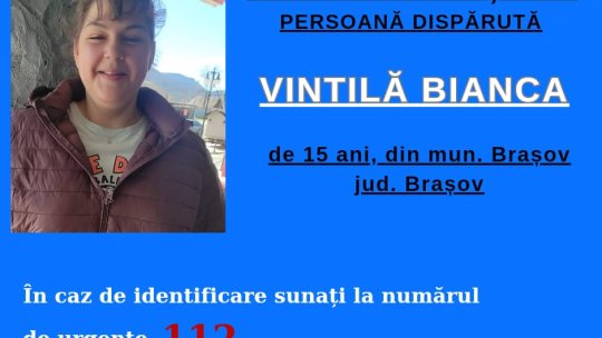 Polițiștii din Brașov caută o minoră de 15 ani