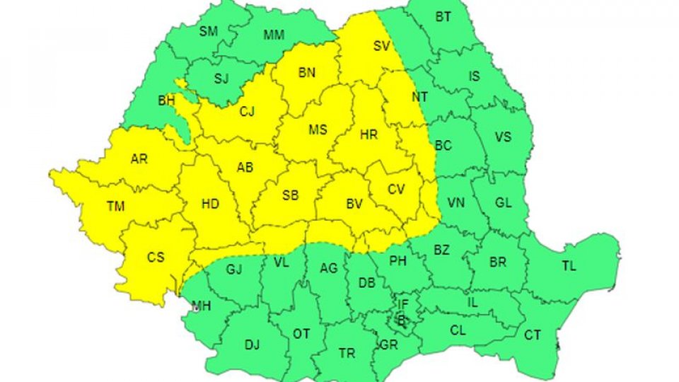 Cod galben emis de ANM pentru județul Brașov!