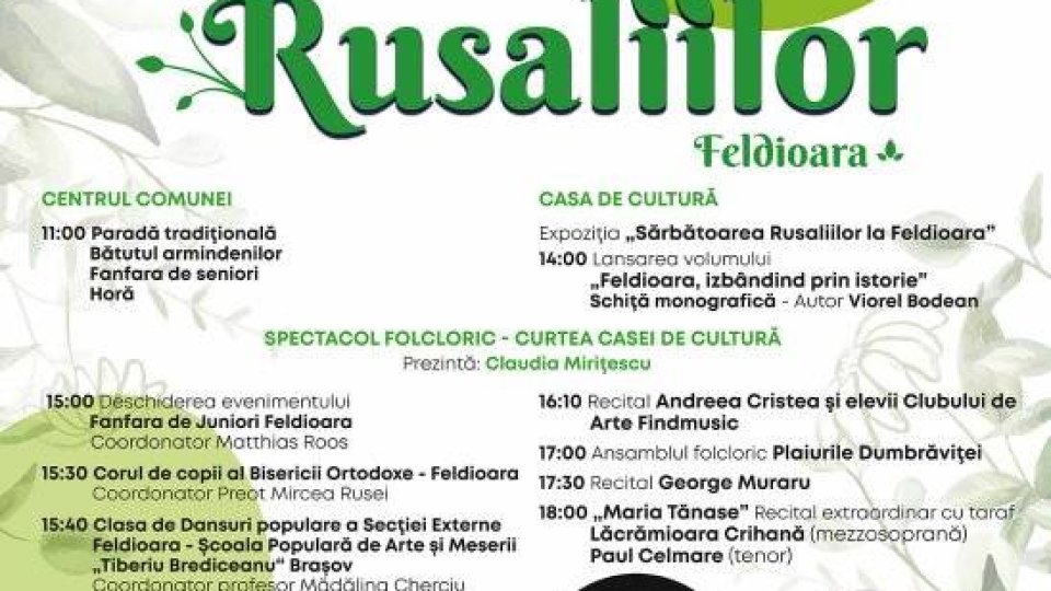 ”Sărbătoarea Rusaliilor”, la Feldioara, pe 23 iunie
