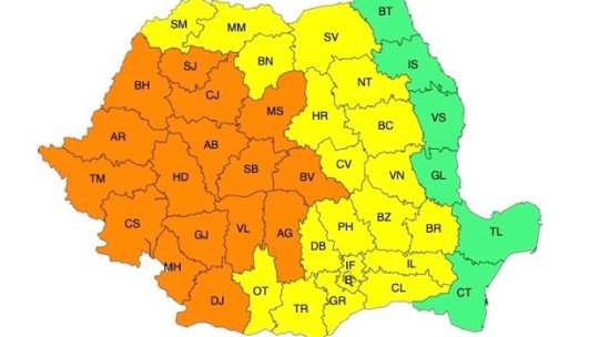 COD PORTOCALIU de vreme severă, la Brașov