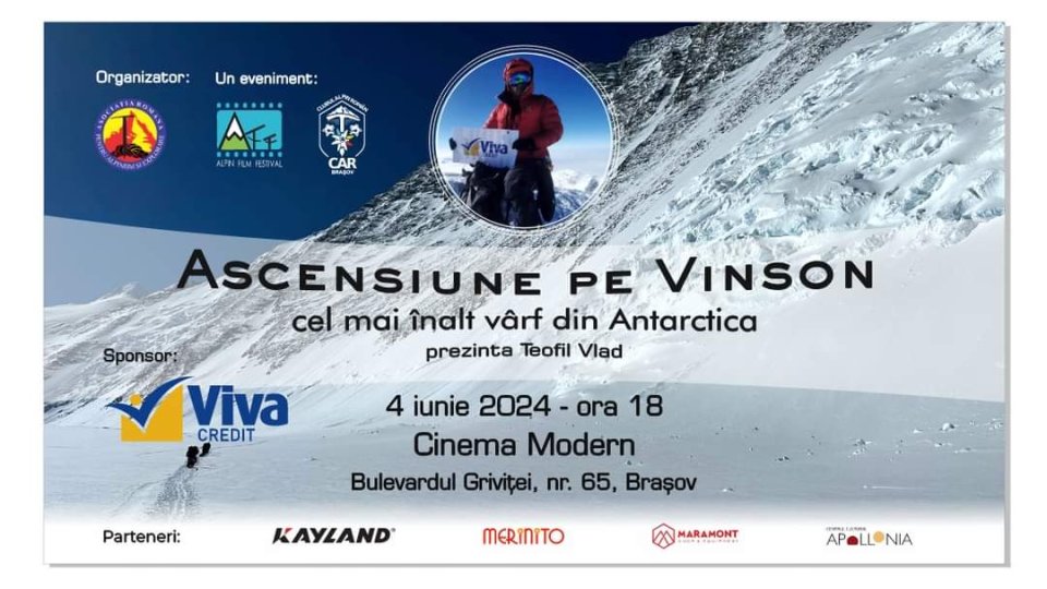 Alpinistul român Teofil Vlad ne invită la Cinema Modern