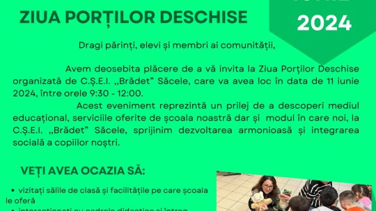 Ziua Porților Deschise la Centrul Şcolar pentru Educaţie Incluzivă "Brădet"