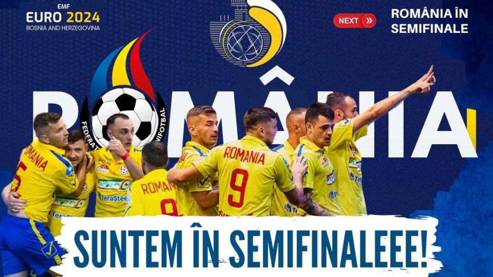 Minifotbal: România e în semifinale la Campionatul European