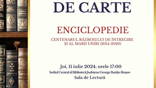 Lansare de carte, pe 11 iulie, la Biblioteca Județeană