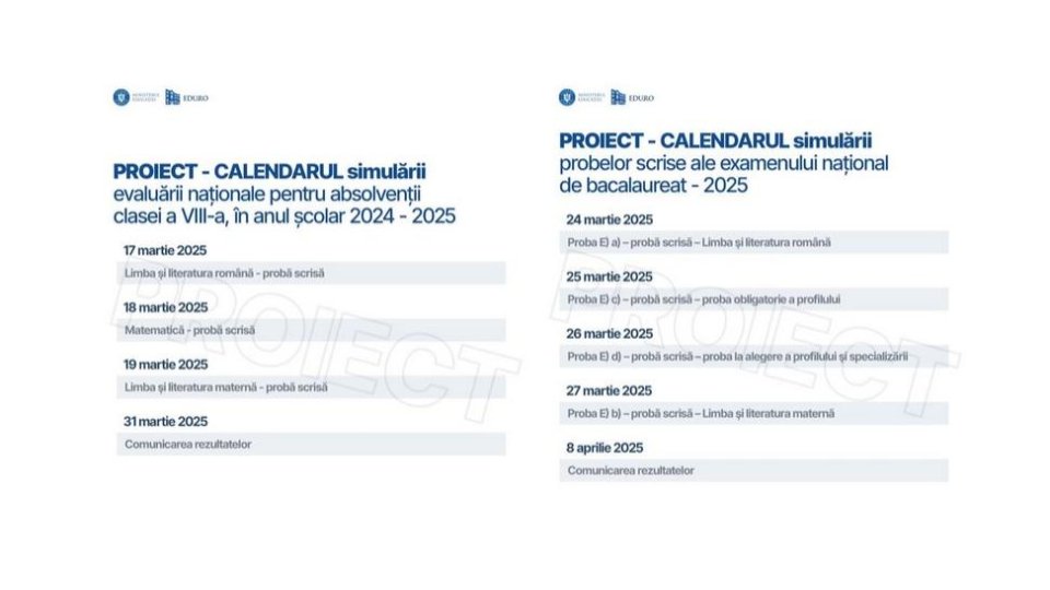Ministrul Educației a anunțat propunerile pentru zilele de simulare a examenelor naţionale