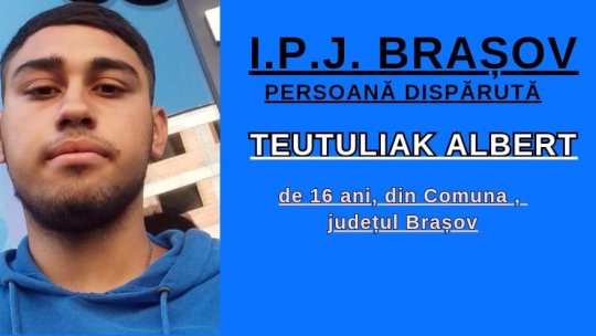 Polițiștii caută un minor de 16 ani dispărut din municipiul Brașov
