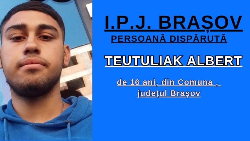 Polițiștii caută un minor de 16 ani dispărut din municipiul Brașov
